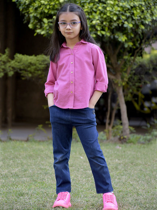 Scoup Straight fit pink shirt