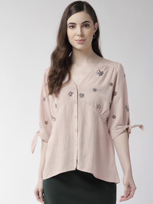 Scoup Dusty pink embellished top