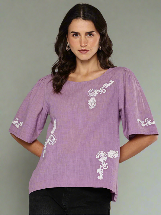 Dori embroidered cotton top