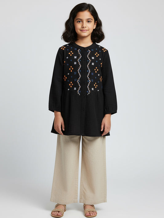 Yoke Embroidered Top