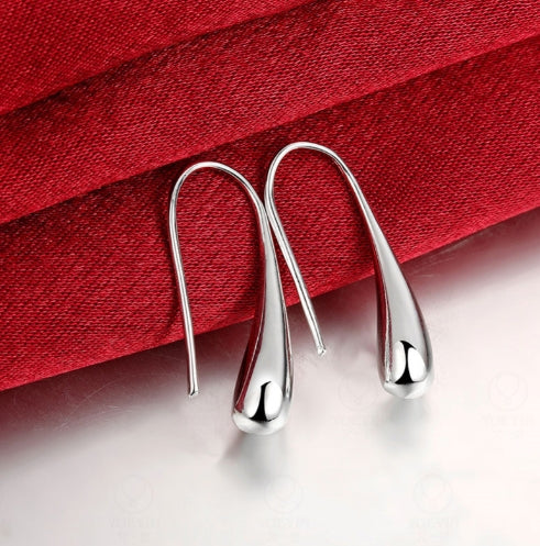 Scoup Silver Colored Teardrop Hook Earrings