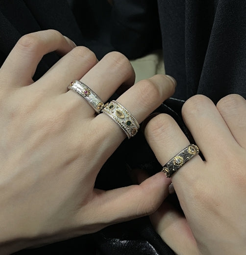 Scoup Vintage-Style Adjustable Rings Set