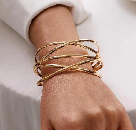 Scoup Multi-Band Gold-Tone Cuff Bracelet