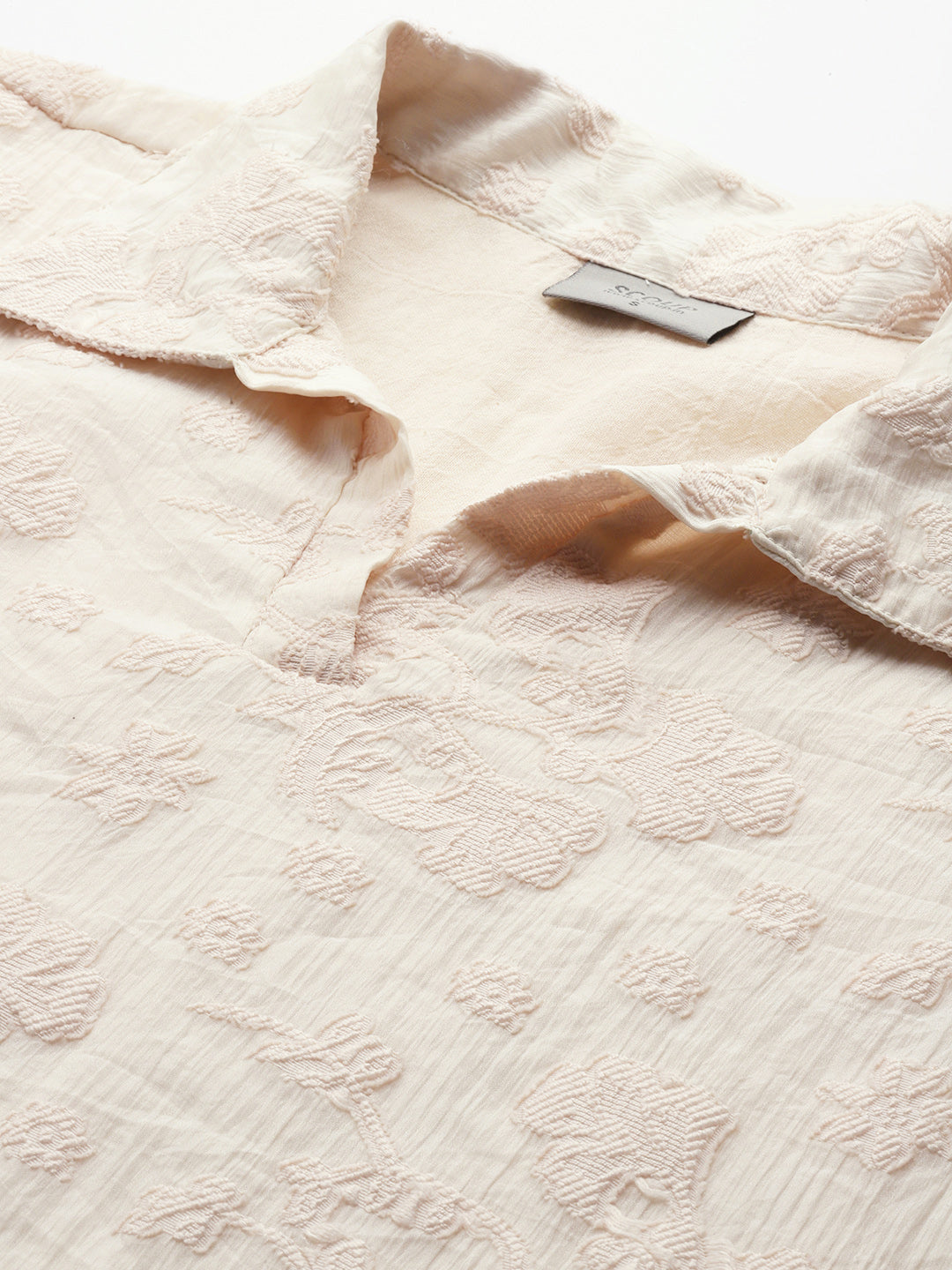 Cream Jacquard Cord Set