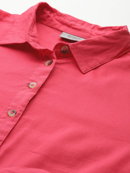 Solid Rayon Shirt Dress