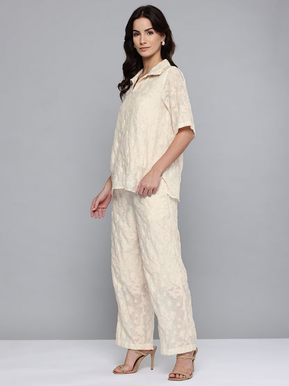 Cream Jacquard Cord Set