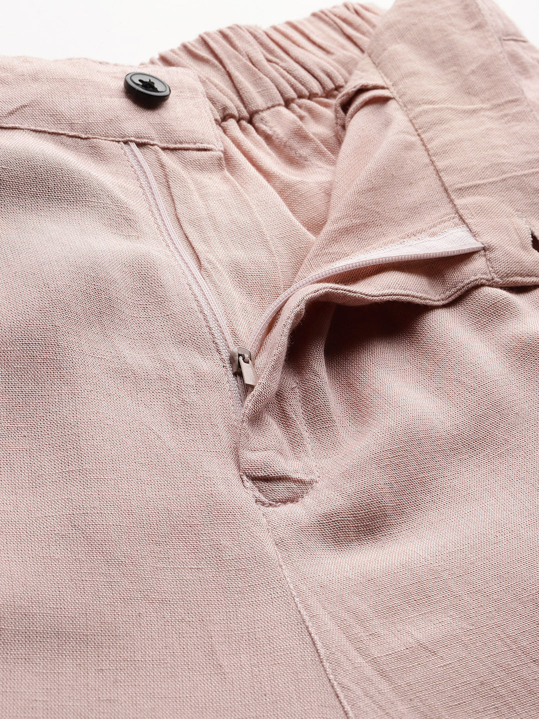 Straight fit pleated dusty pink trousers