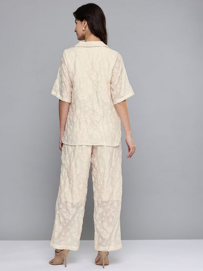 Cream Jacquard Cord Set