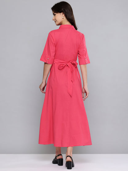 Solid Rayon Shirt Dress