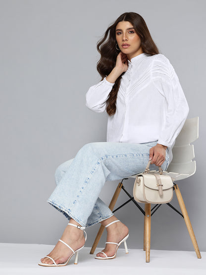 Embroidered cotton white top