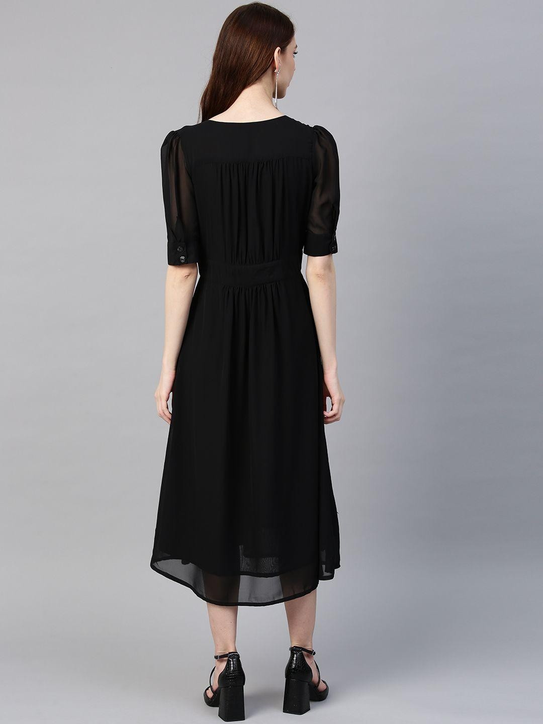 Black Embellished Midi Dress