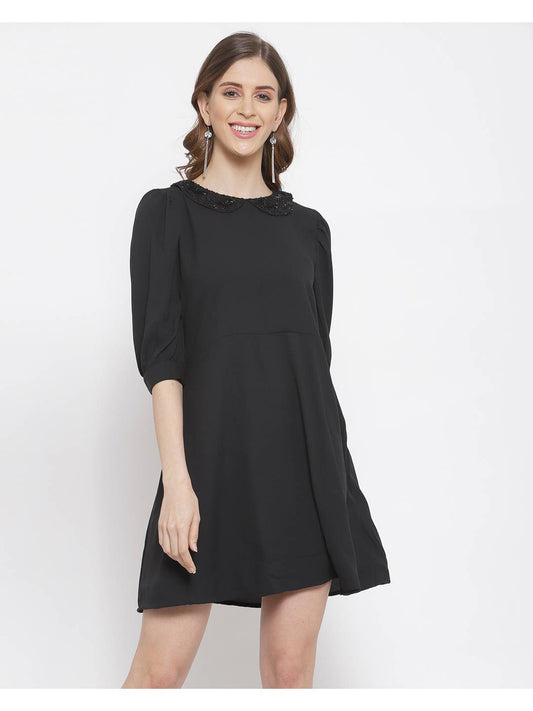 Embellished collar short Dress