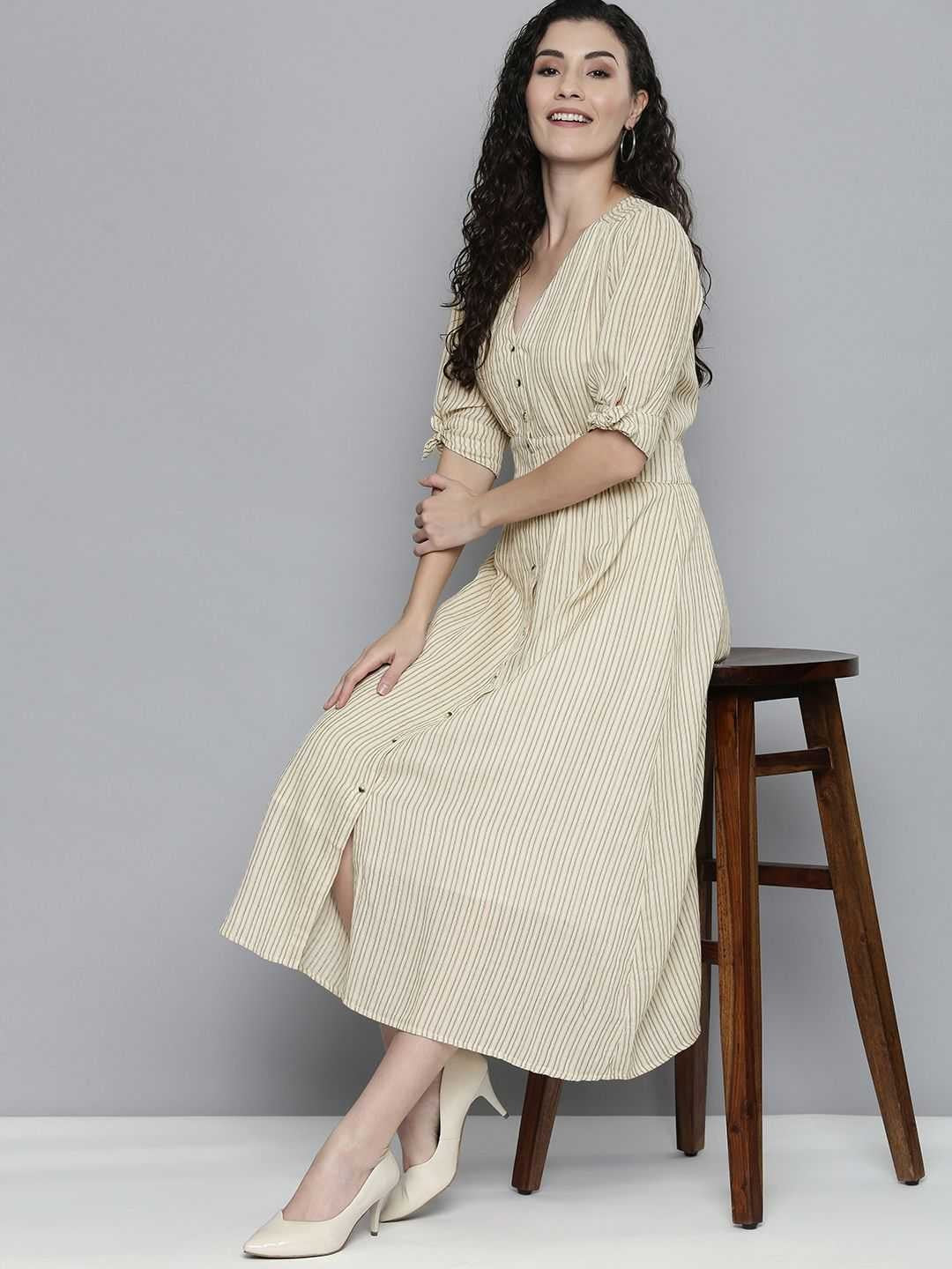 Stripe Dobby Cotton Dress