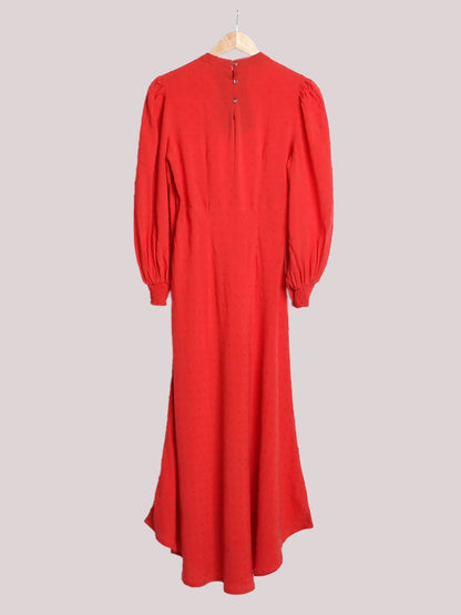 Red Dobby Maxi Dress