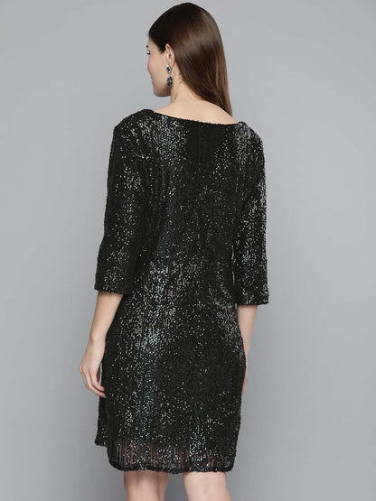 Short Sequined Black Dress