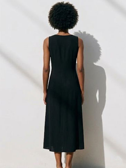 Scoup Women's sleeveless-black-dress