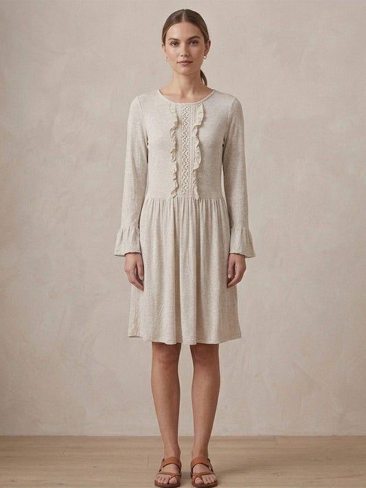 Cotton Linen Blend Jersey Dress