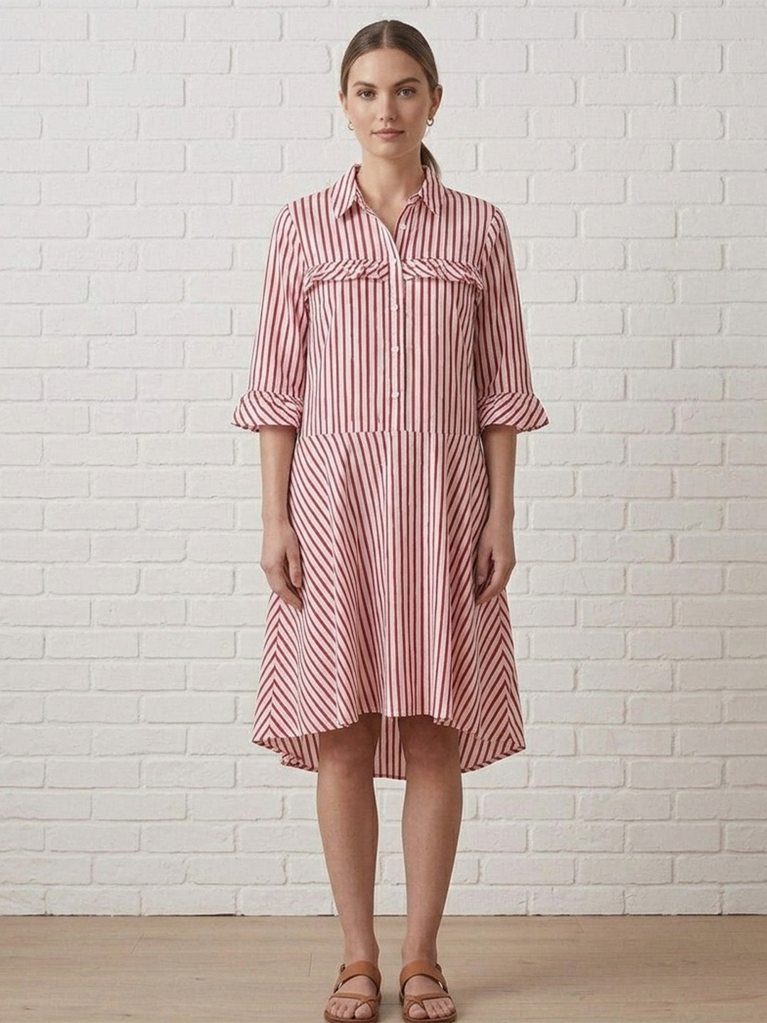 Rayon Stripe Dress