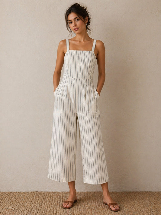 Cotton Stripe Jumpsuit
