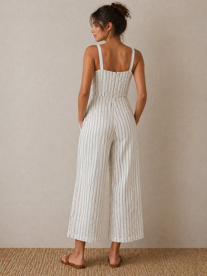 Cotton Stripe Jumpsuit