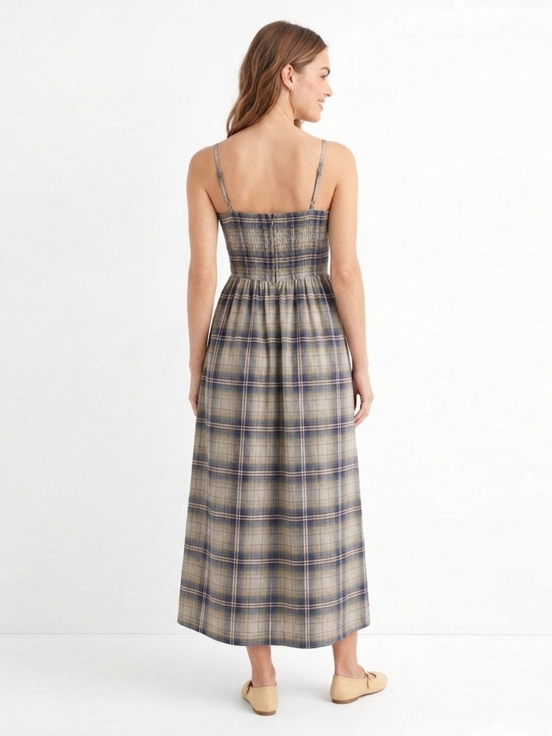 Smocked Olive Strappy Dress