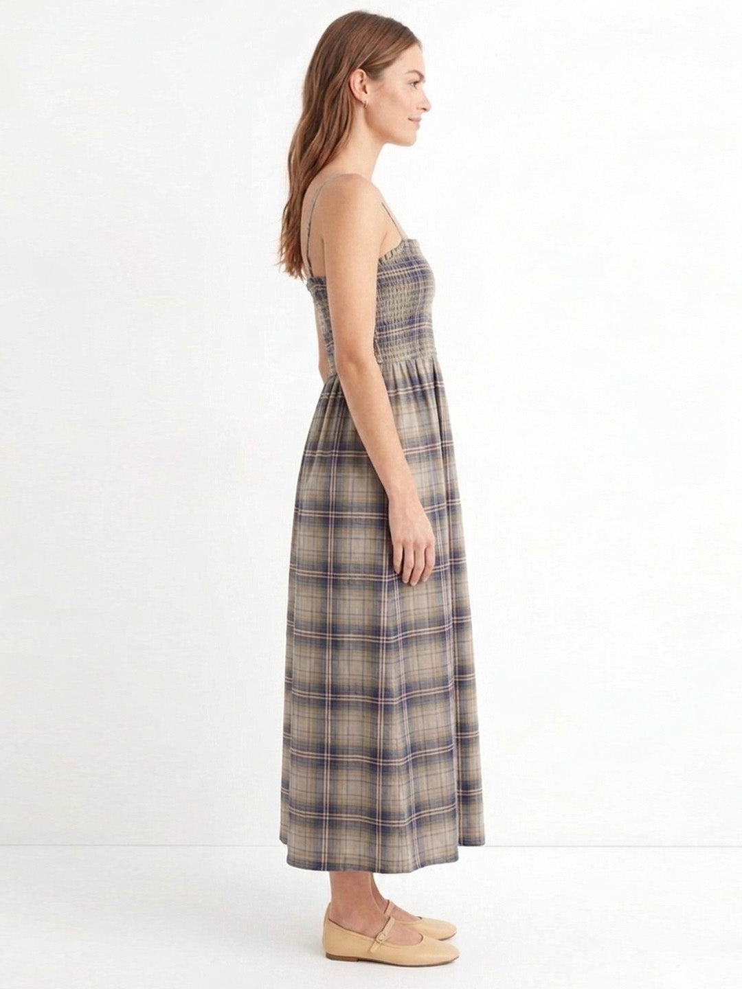 Smocked Olive Strappy Dress