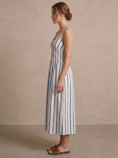 Cotton Stripe Long Dress