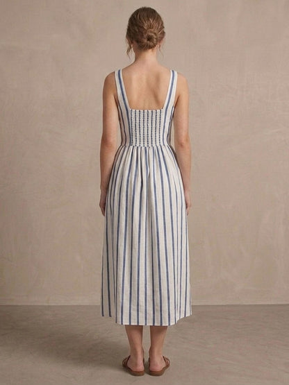 Cotton Stripe Long Dress