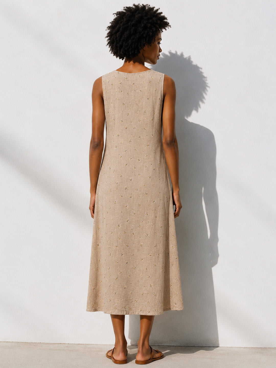 Sleeveless Beige Dress