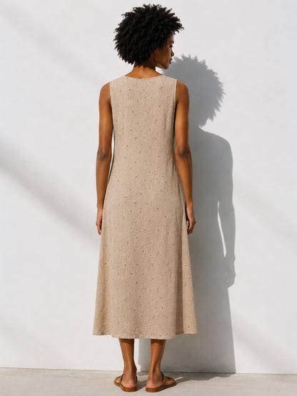 Sleeveless Beige Dress