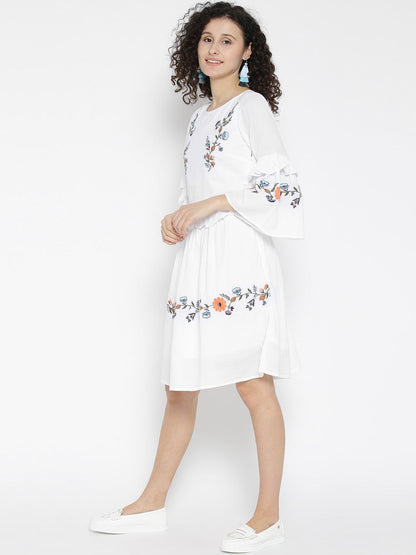 White Emboidered Dress