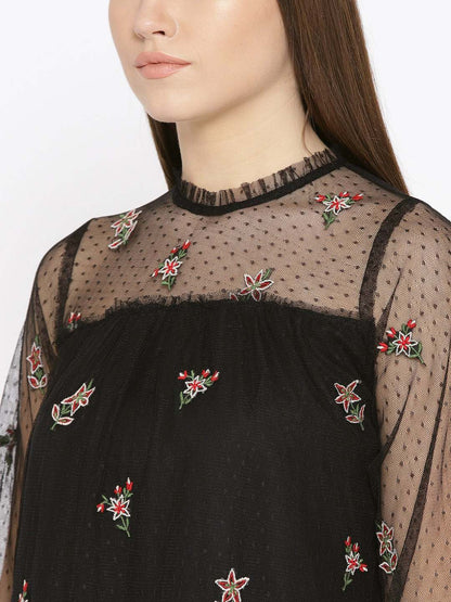Mesh Embroidered Dress