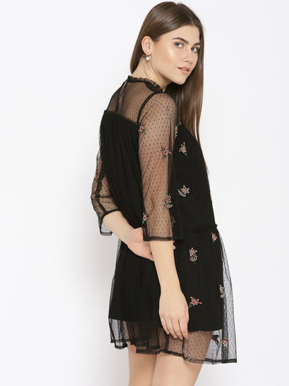 Mesh Embroidered Dress