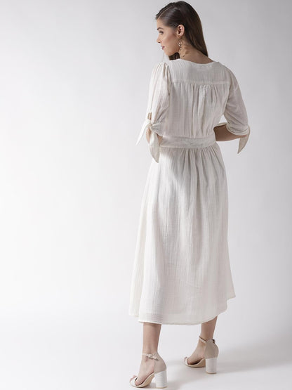 Off White Cotton Long Dress