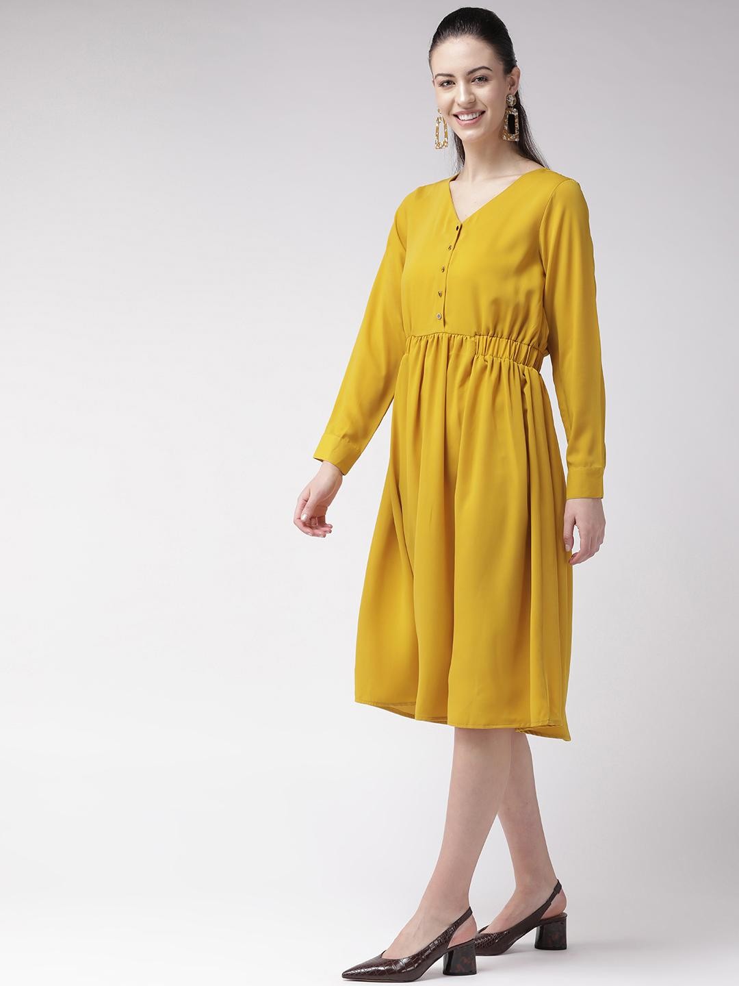 Yellow Mustard A-line Dress