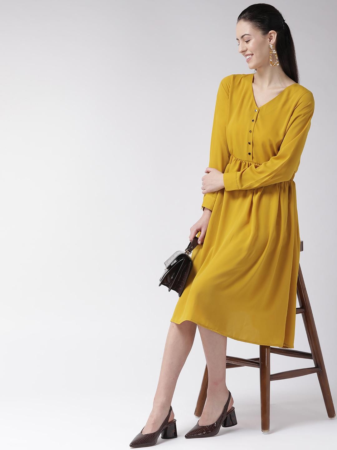 Yellow Mustard A-line Dress