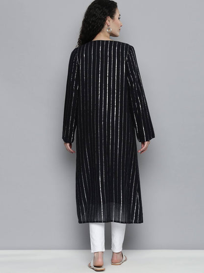 Embellished Stripe Long Shrug