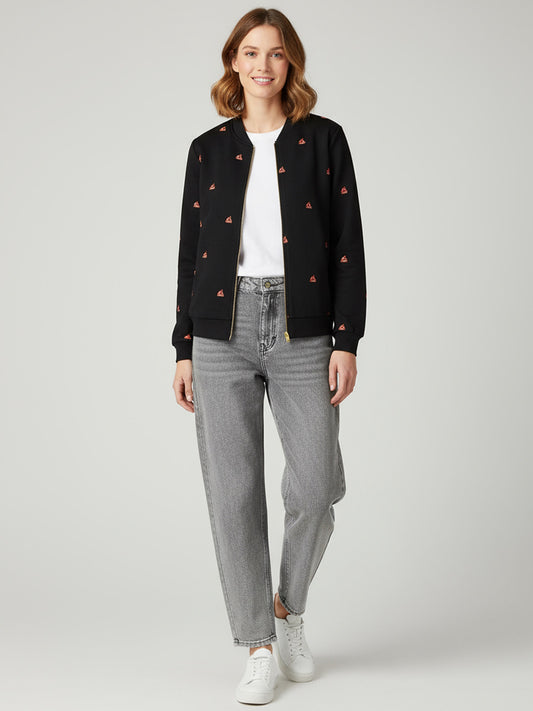 Embroidered Fleece Jacket.