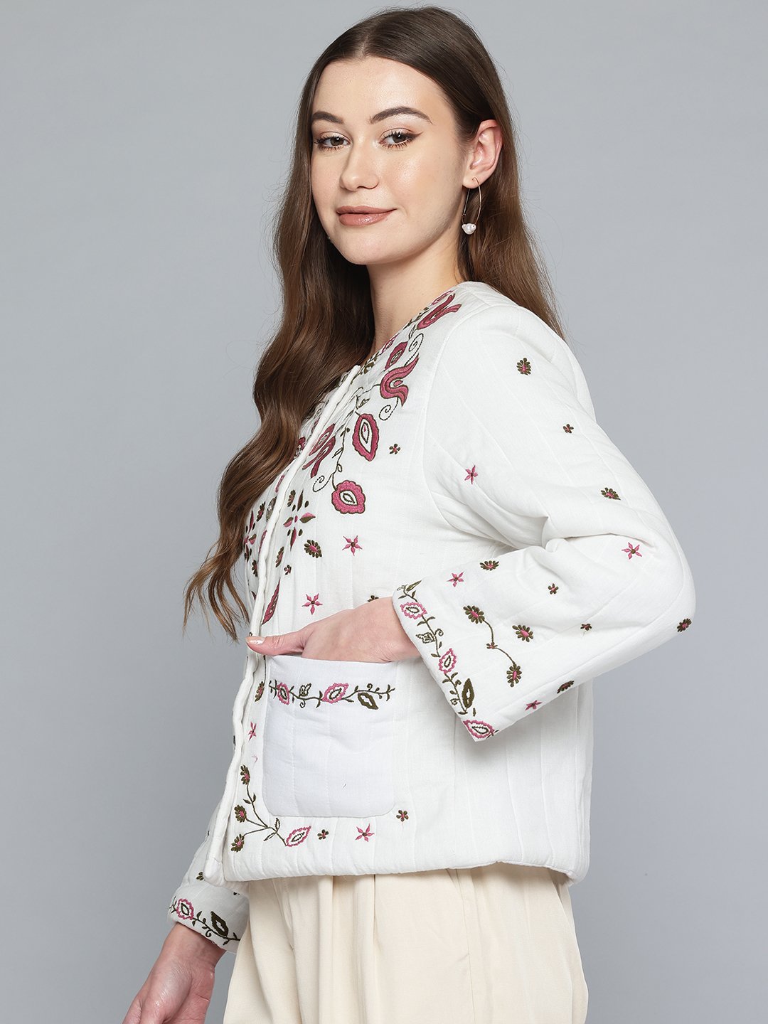 Quilted Embroidered jacket