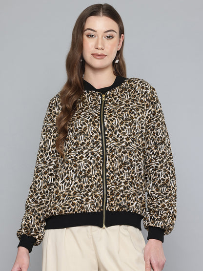 Printed Bomber jacket with embellishment