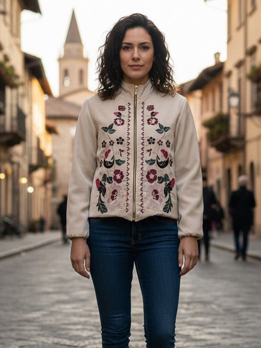 Embroidered Zip Jacket