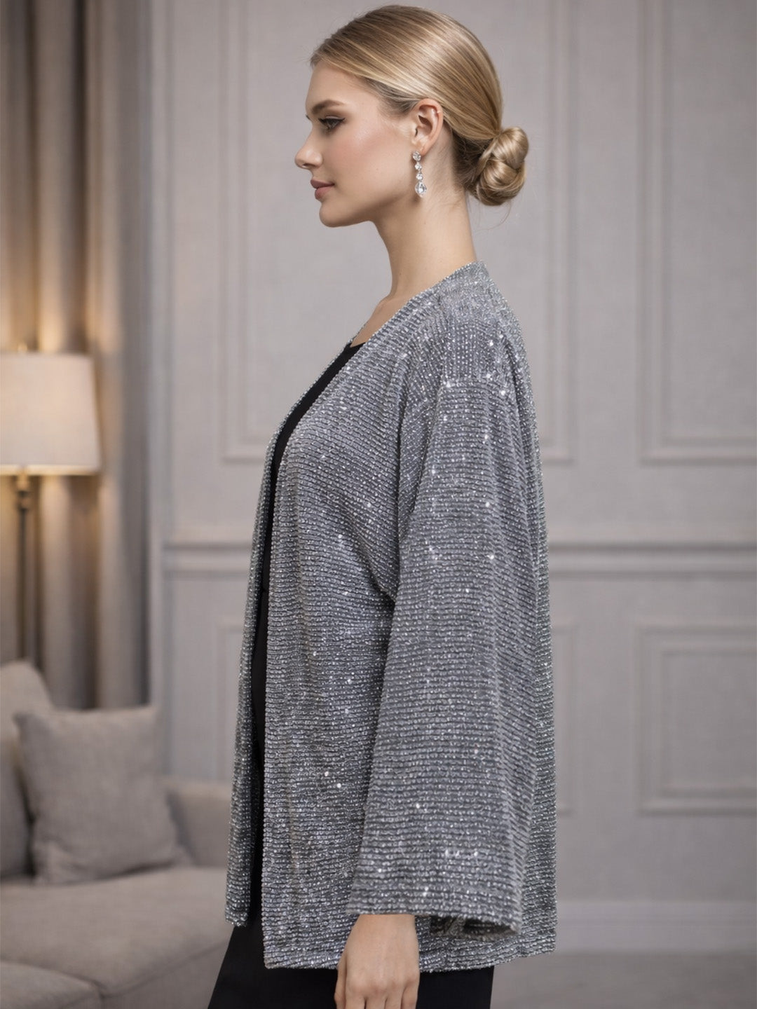 Sequinned Lurex Shrug