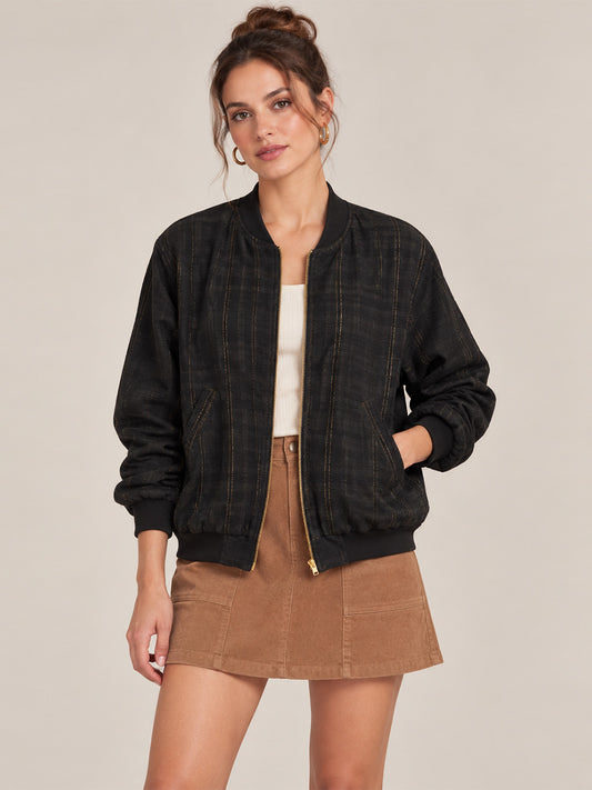 Textured Cotton Bomber Jacket