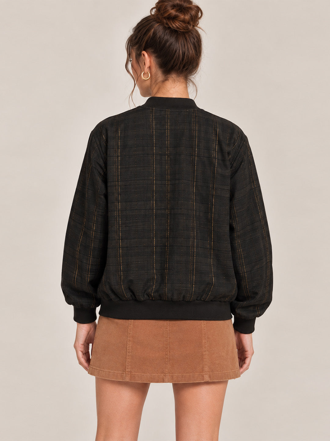 Textured Cotton Bomber Jacket