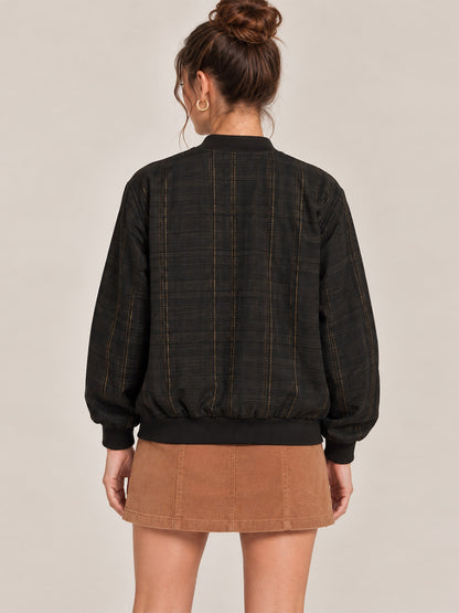 Textured Cotton Bomber Jacket