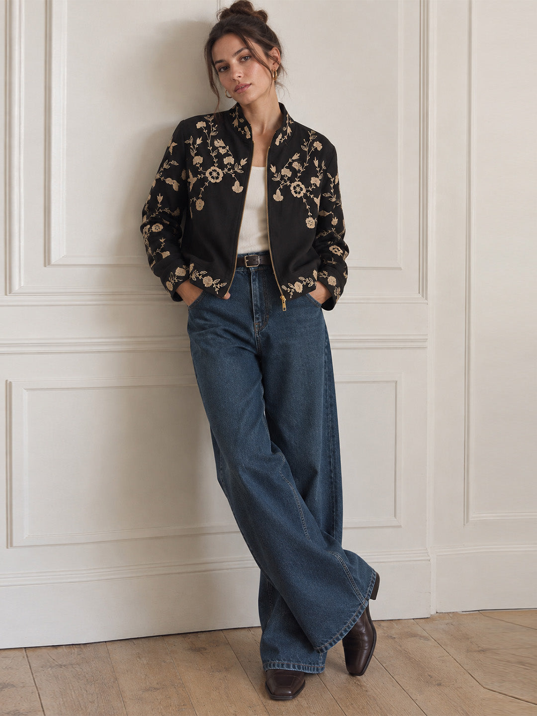 Embroidered Black Jacket
