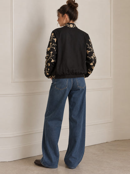 Embroidered Black Jacket