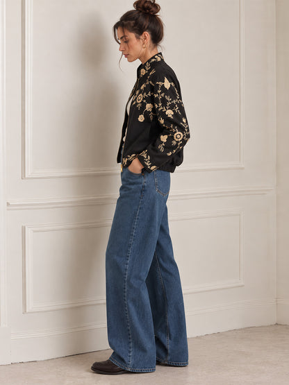 Embroidered Black Jacket