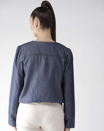 Chambray Jacket with front zipper & Pockets