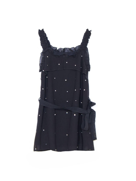 Poly GGT Embellished Dress with Frill Detail